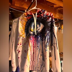 Men’s, colorful eyeball painted art hoodie